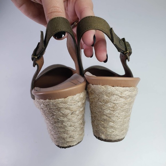 Vionic Coralina Slingback Wedge Heel Espadrille Shoes 10 Olive Green - Picture 4 of 9